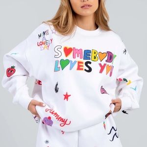 Mayfair Group Somebody loves you sweatshirt and short set